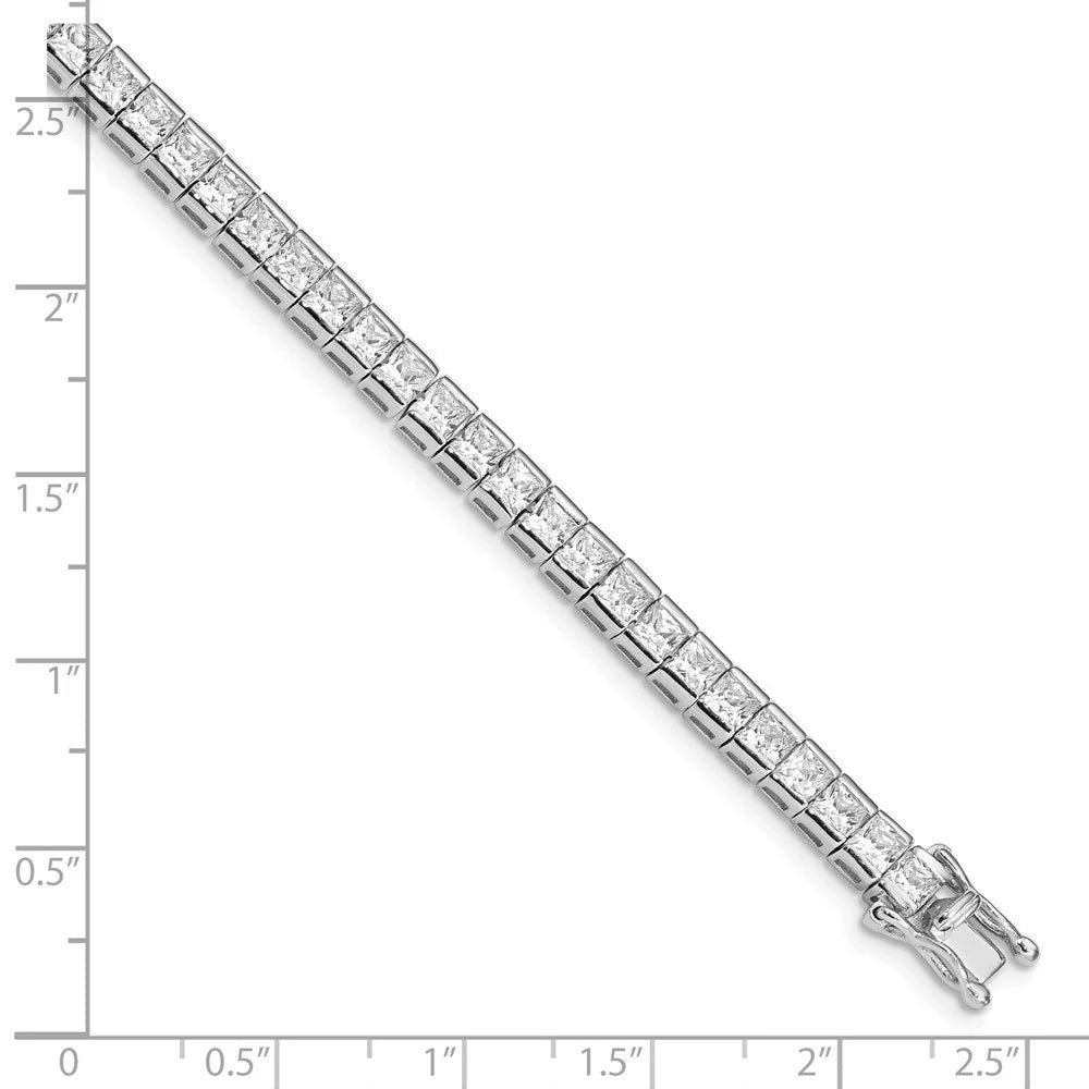 Auriga 925 Sterling Silver Rhodium Plated Zirconia Tennis Bracelet 7.5 inch for Women(L- 7.5inch)