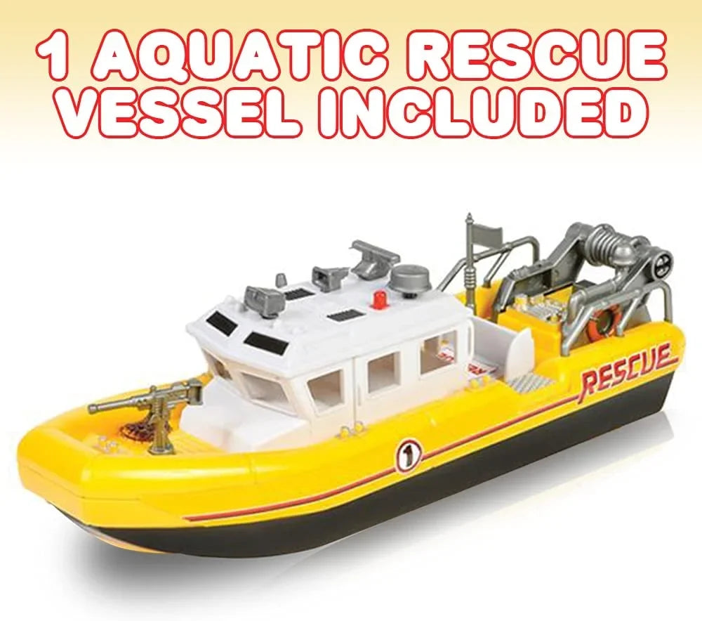 ArtCreativity Aquatic Rescue Vessel, Battery-Operated Toy Ship for Kids, Floats in liquid, Floating Bathtub and Pool Toy for Boys and Girls, outstanding Birthday Gift for Children