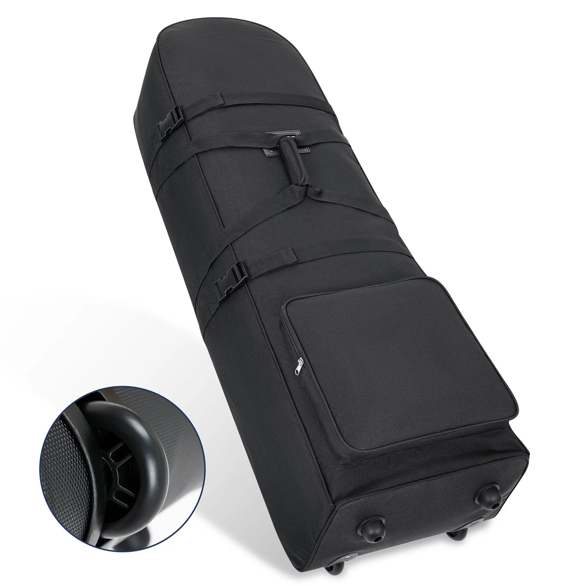 Wossspt Soft Golf Travel Bags with Stabilizing Straps, Upgraded Rubber Wheels, Heavy Duty 900D Polyester Oxford Wear impervious，Extra Storage Pocket