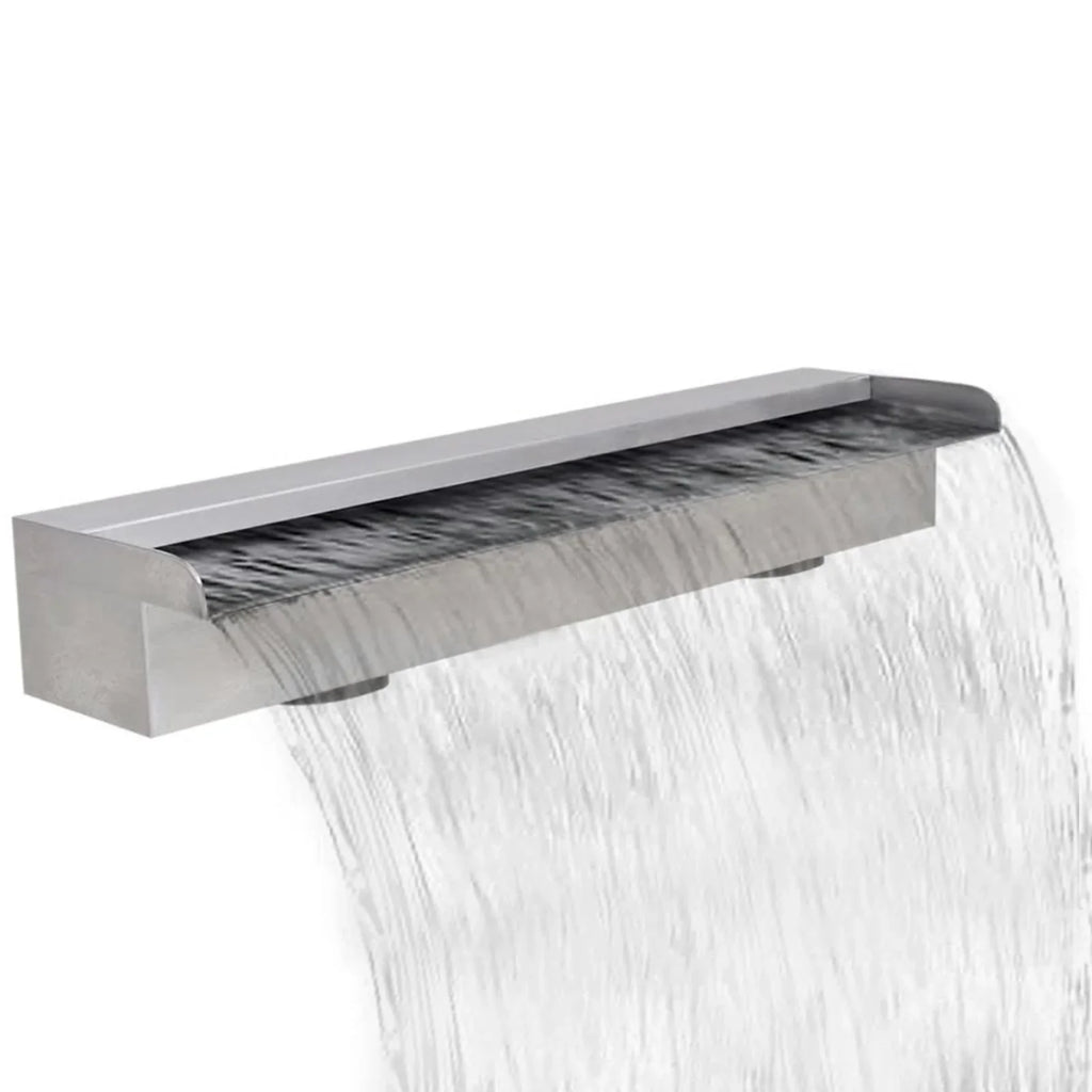 Andoer ,23.6 X 4.5 Stainless Steel 23.6" Waterfall Pool X 4.5 X Feature SpillwayPatio Pool 23.6 Waterfall Above Pool Steel Pool Slide Waterfall Pond Waterfall Spillway Pond With Inches (w X