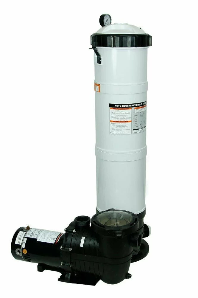 Rx Clear DE Element In-Ground Swimming Pool Filter System with 1  Pump