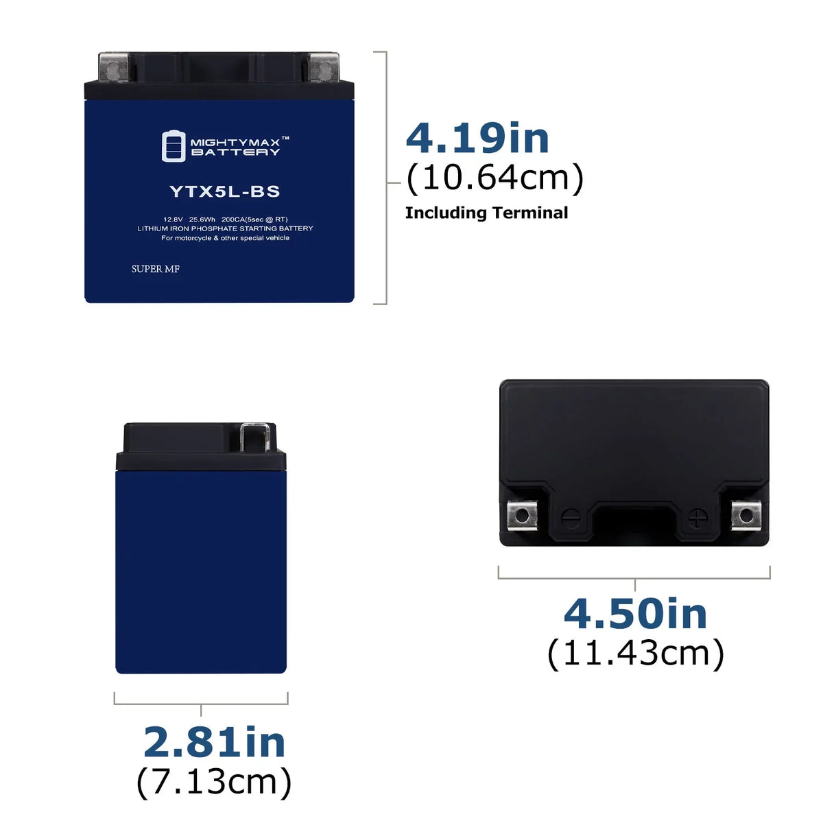 YTX5L-BS Lithium Replacement Battery matching with Cannondale EX Motorcycle 00-01 - 10 Pack