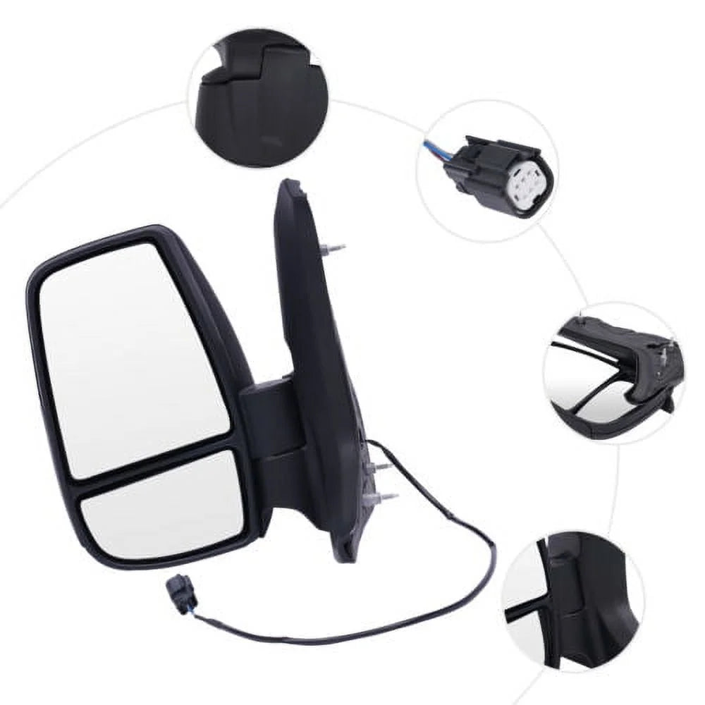 Front Left Side Rear View Mirror Black For  Transit 150 250 350 2015-2022