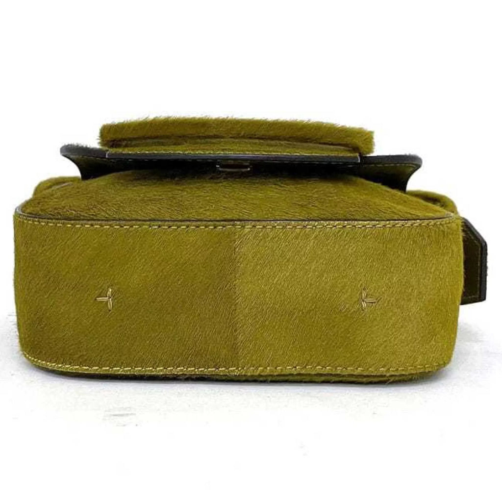 Pre-Owned Tory Burch Bag Green Half Moon Harako Leather TORY BURCH Flap Belt Women's (Good)