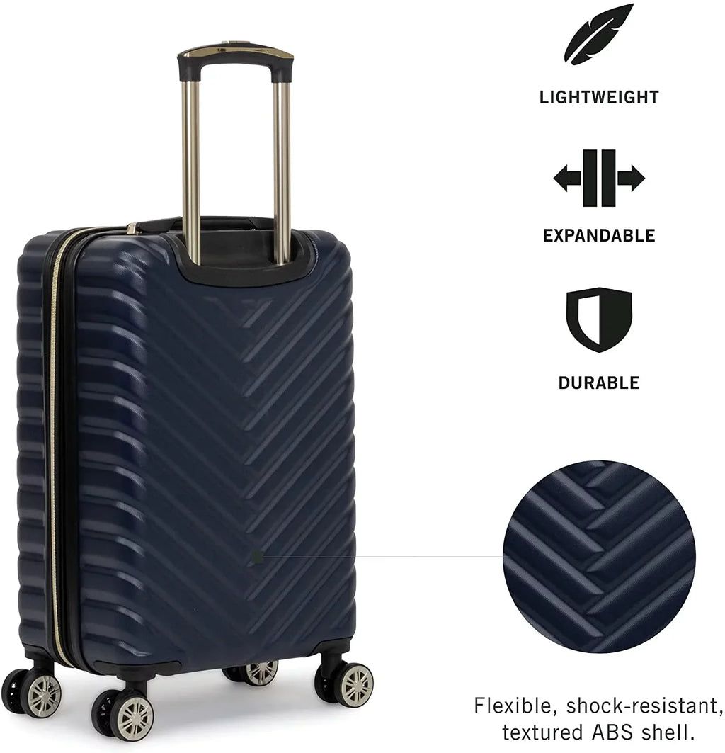 Kenneth Cole REACTION Madison Square Lightweight Hardside Chevron Expandable Spinner Luggage, Navy, 28-Inch Checked 28-Inch Checked Navy