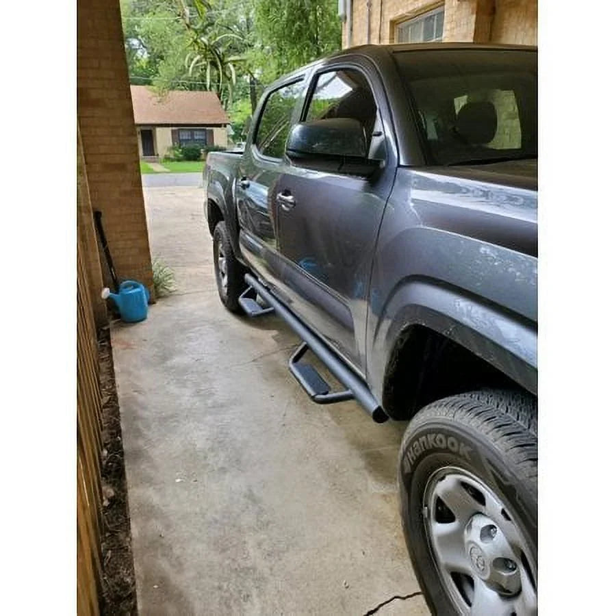 Kojem Side Steps Nerf Bars for 2005-2023  Tacoma Double/Crew Cab Matte Black Running Board Hoop Bar Door Dropped Steps