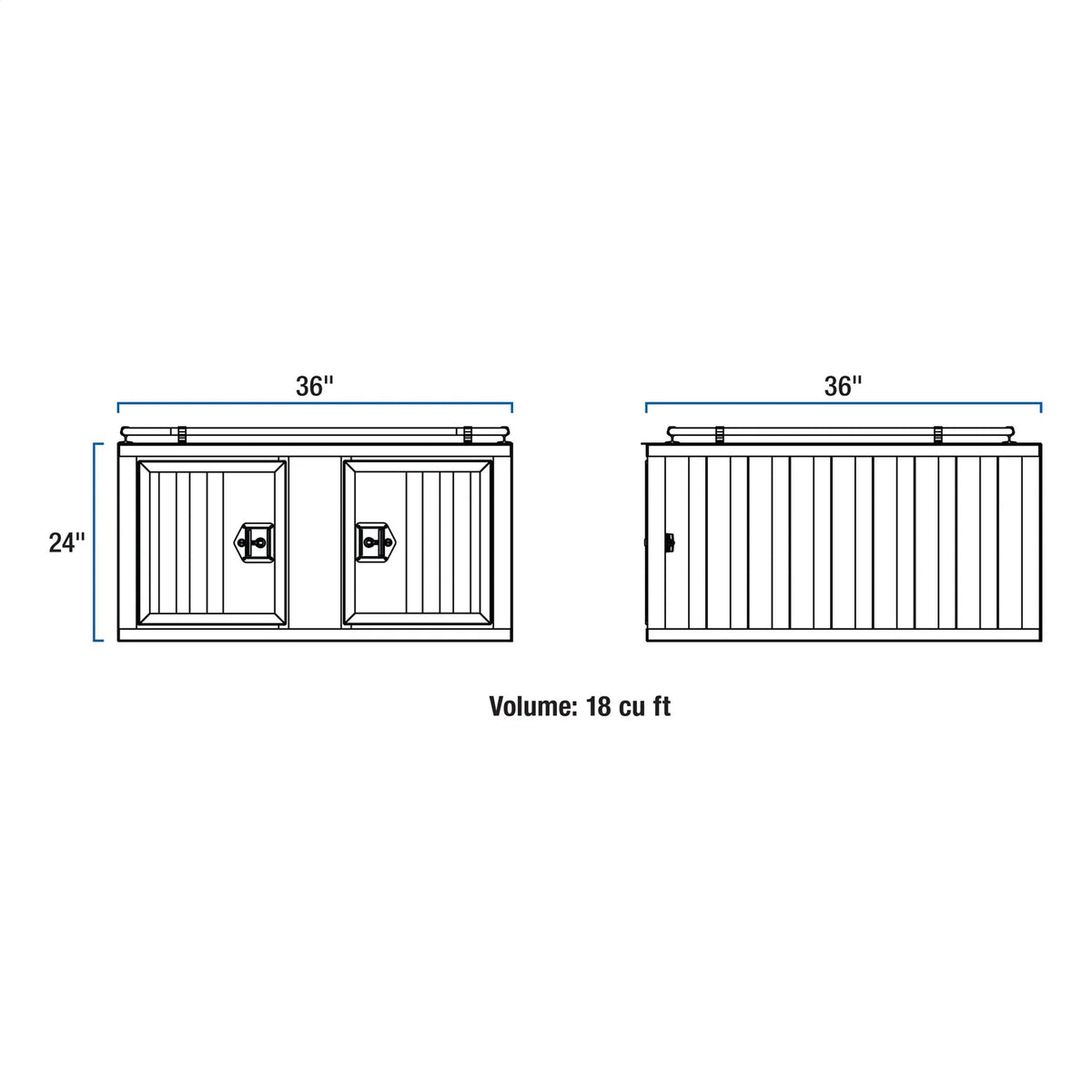 UWS/United Welding Services DB-3636 UWSDB-3636 ONE DOOR DIAMOND PLATE ALUMINUM SOUTHERN DOG BOX (36X36 SQUARE BASE 24IN TALL)