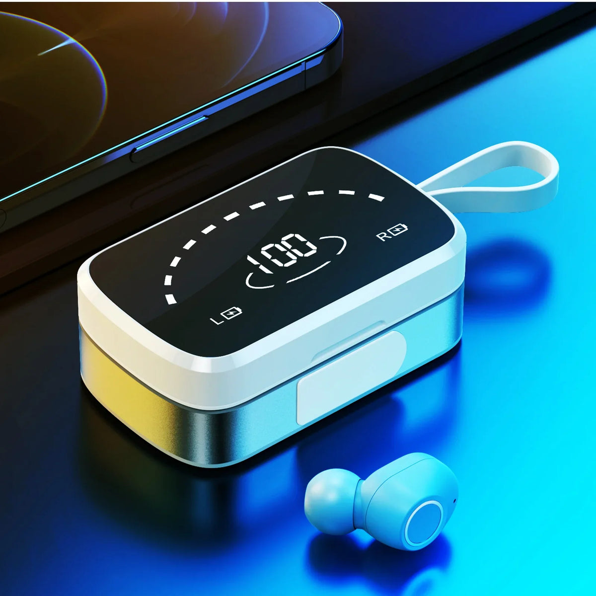 K2 Wireless Earbuds Bluetooth Sport Headphones Premium Fidelity Sound premium Charging Case Digital LED Intelligence Display Earphones Built-in Mic Headset for Allview X3 Soul Pro