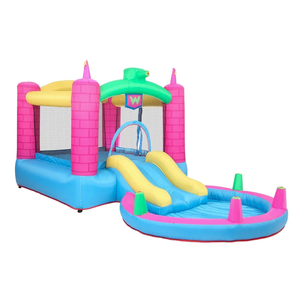 SalonMore Inflatable Bounce House with Blower,Pool & liquid Slide & Splash,Multi-color Tank