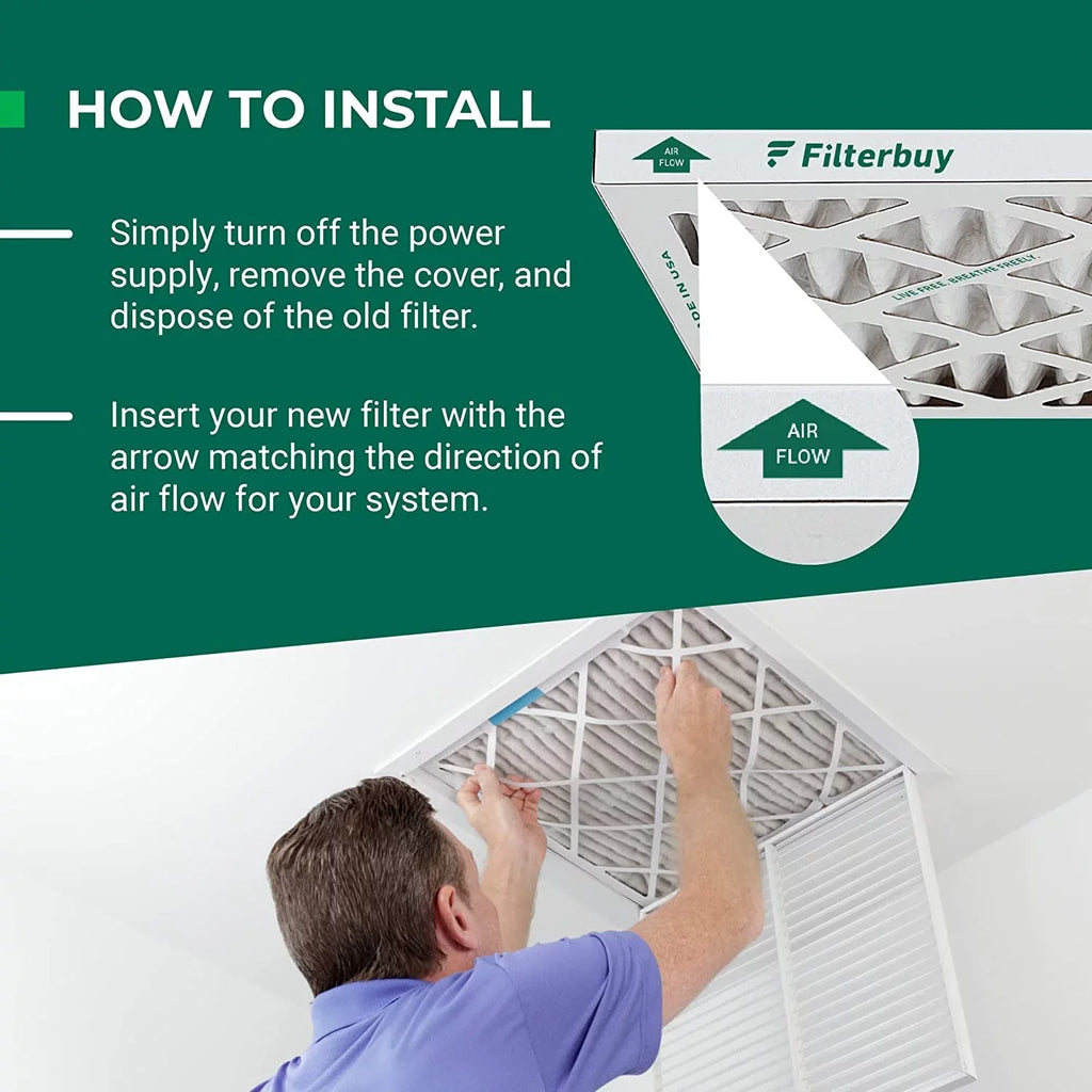 Filterbuy 12x36x1 MERV 8 Pleated HVAC AC Furnace Air Filters (4-Pack)