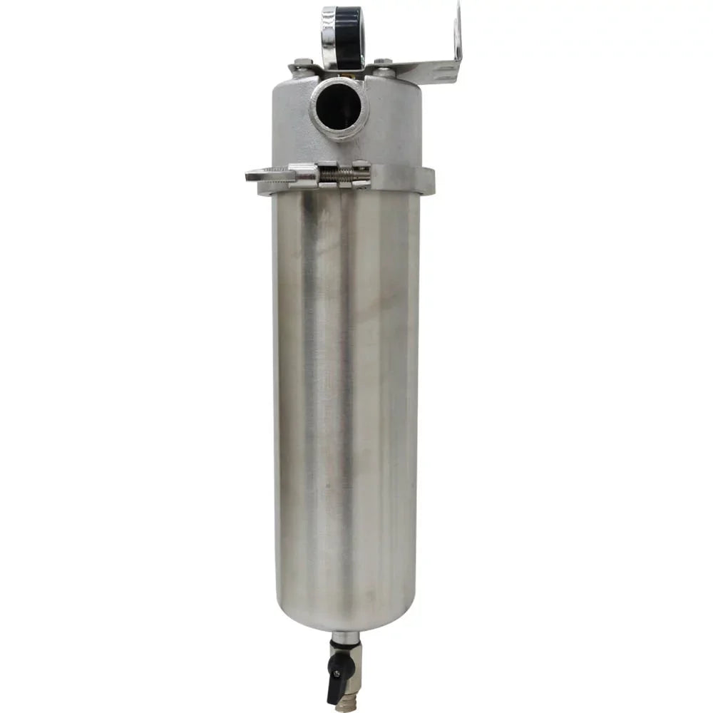 TECHTONGDA Front moisture Filter Housing 10 inch Filter 1 inch NPT for Whole House aqua Purification 304 Stainless Steel 8000L/h