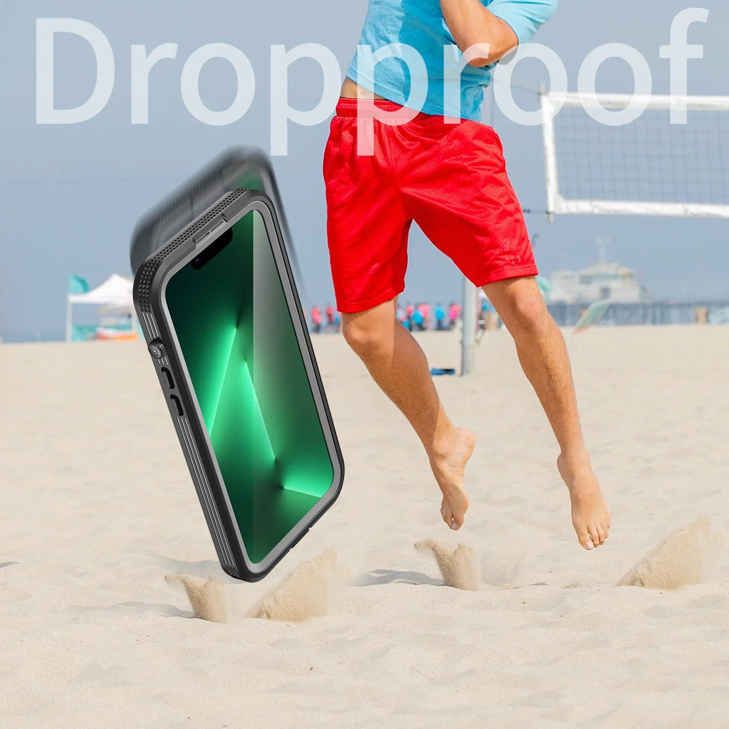 for iPhone 14 Pro 6.1" Case Waterproof, Built-in 6H Screen Protector [Real 360][IP68 Underwater][14FT Military Dropproof][Dustproof][matching with MagSafe] for iPhone 14 Pro - Black