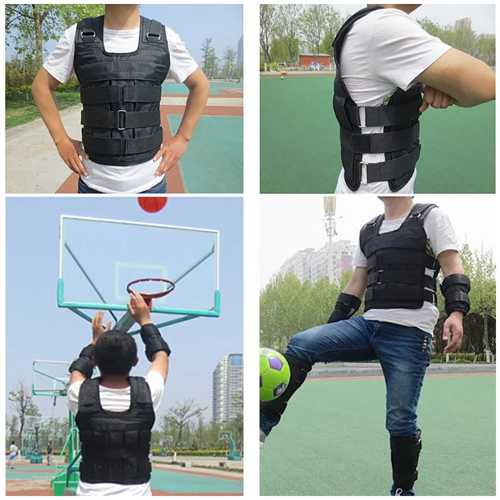 Load, Oxford Cloth. Nebublu Strength Training Weighted Vest - Adjustable Weight Jacket, 50kg Max