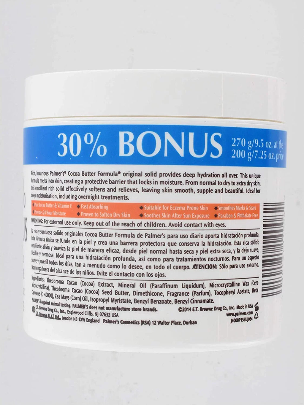 Palmers Cocoa Butter Formula with Vitamin E, Bonus Size Skin Cream Jar, 9.5 oz, 3 Pack