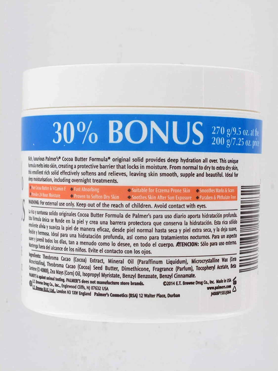 Palmers Cocoa Butter Formula with Vitamin E, Bonus Size Skin Cream Jar, 9.5 oz, 3 Pack