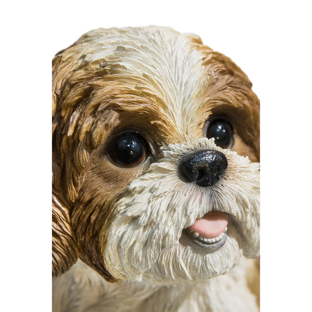 Hi-Line Gifts 11" Sitting Shih Tzu Puppy Outdoor Garden Statue