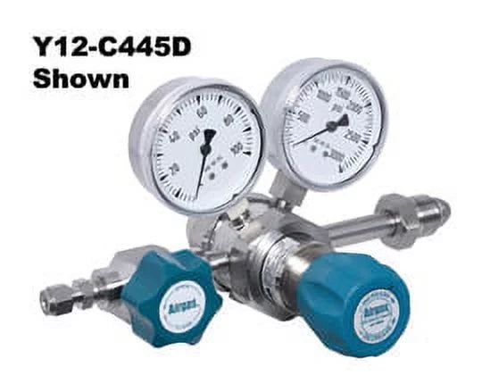 Airgas Two Stage Stainless Steel 0-250 psi High Purity Threadless Seat Cylinder Regulator