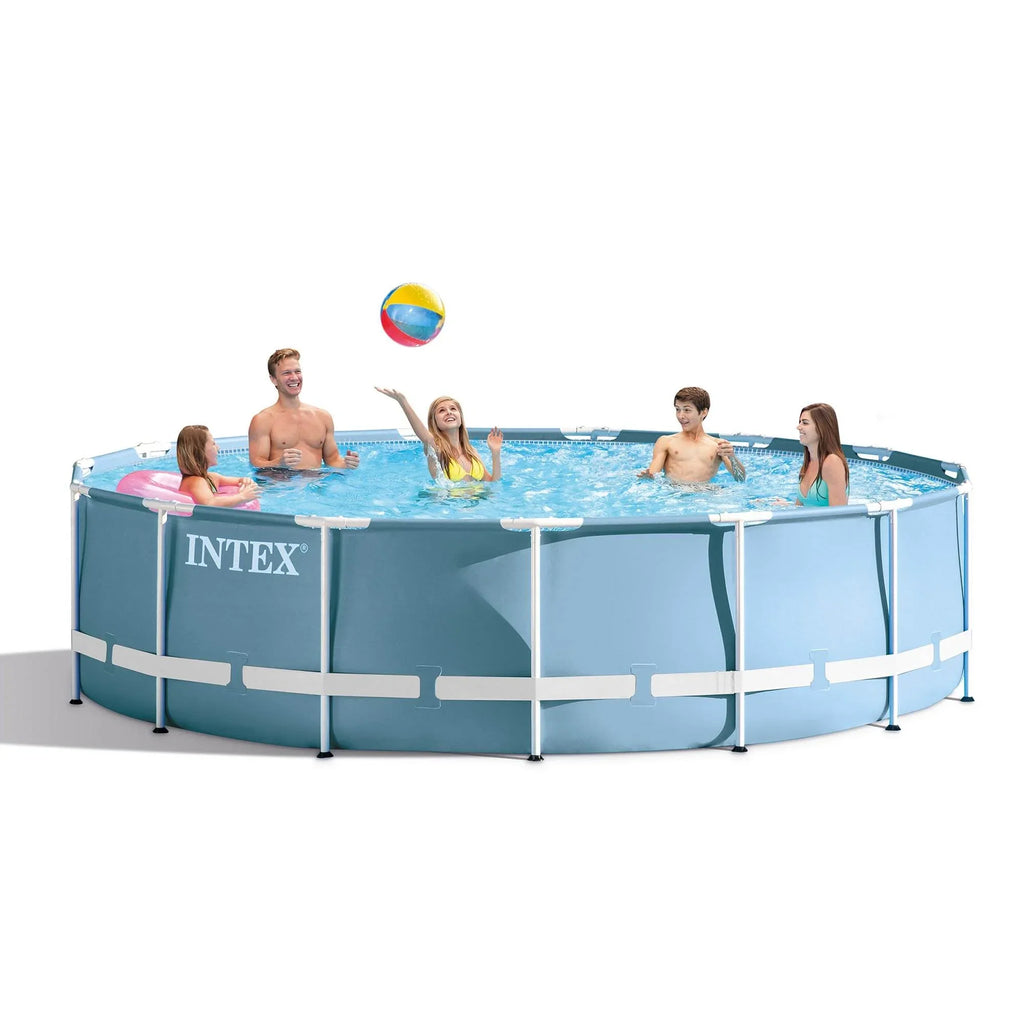 Intex 15 Feet x 48 Inches Prism Frame Pool Set with Ladder, protector, & Pump (Used)