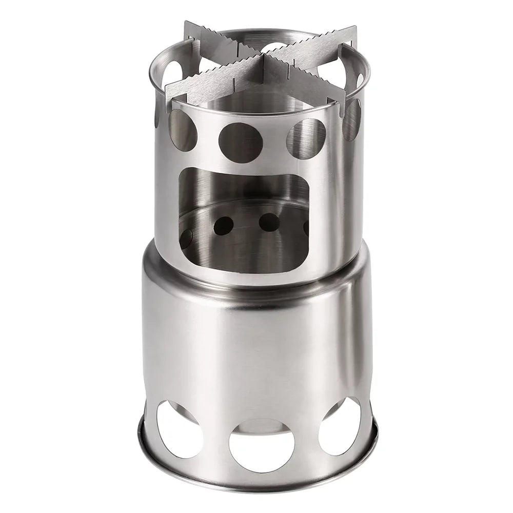 Tomshoo Compact Wood Burning Stove and Cooking Pot Set, Ideal for Backpacking and Activities