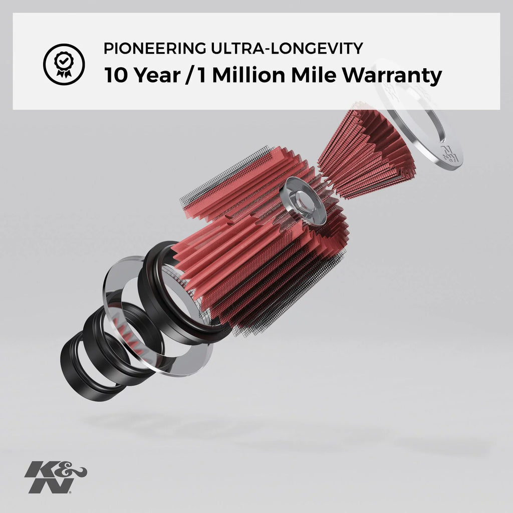 K&N Universal Clamp-On Air Filter: High Performance, Premium, Washable, Replacement Engine Filter: Flange Diameter: 2.75 In, Filter Height: 7 In, Flange Length: 1 In, Shape: Round, RU-1480