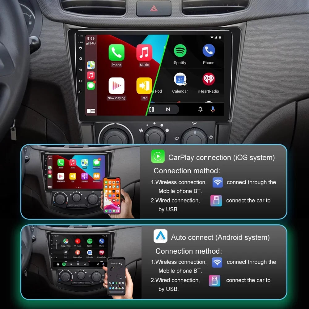 JMANCE Android 10 Car Stereo for  Sienna 2011-2014 9" Touch Screen Radio Support Wireless  CarPlay Andriod Auto