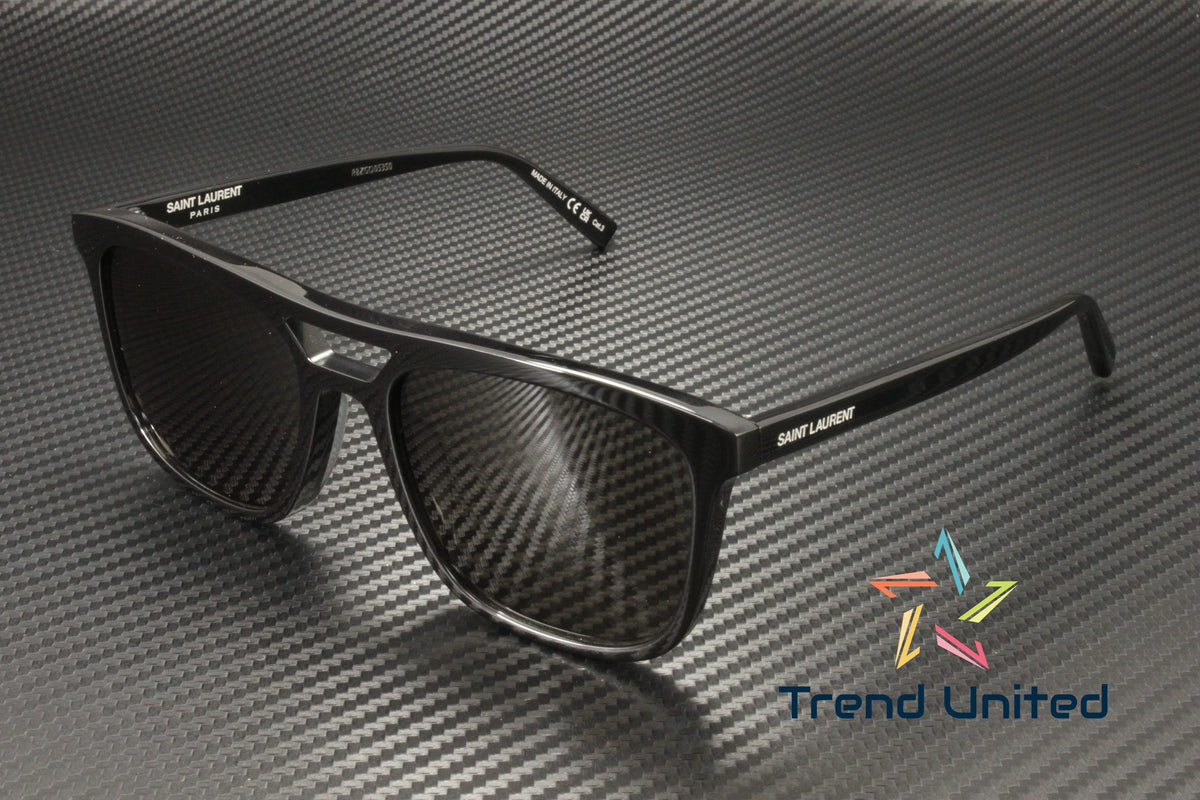 SAINT LAURENT SL 455 001 Rectangular Squared Acetate Black 56mm Men's Sunglasses