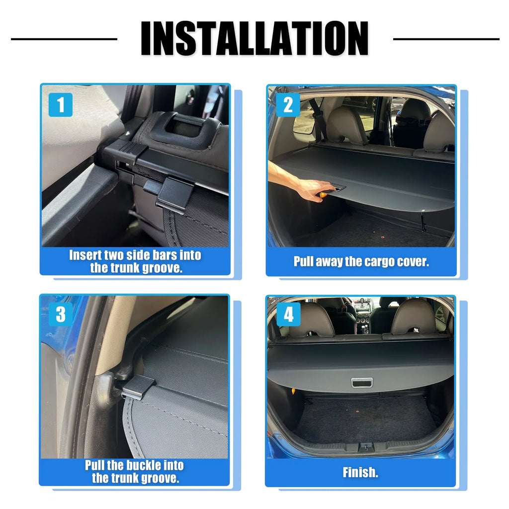 Unique Bargains Retractable Cargo shield Rear Trunk protector Shield Shade Ajustable Fit for Nissan Rogue 2021-2024 Black