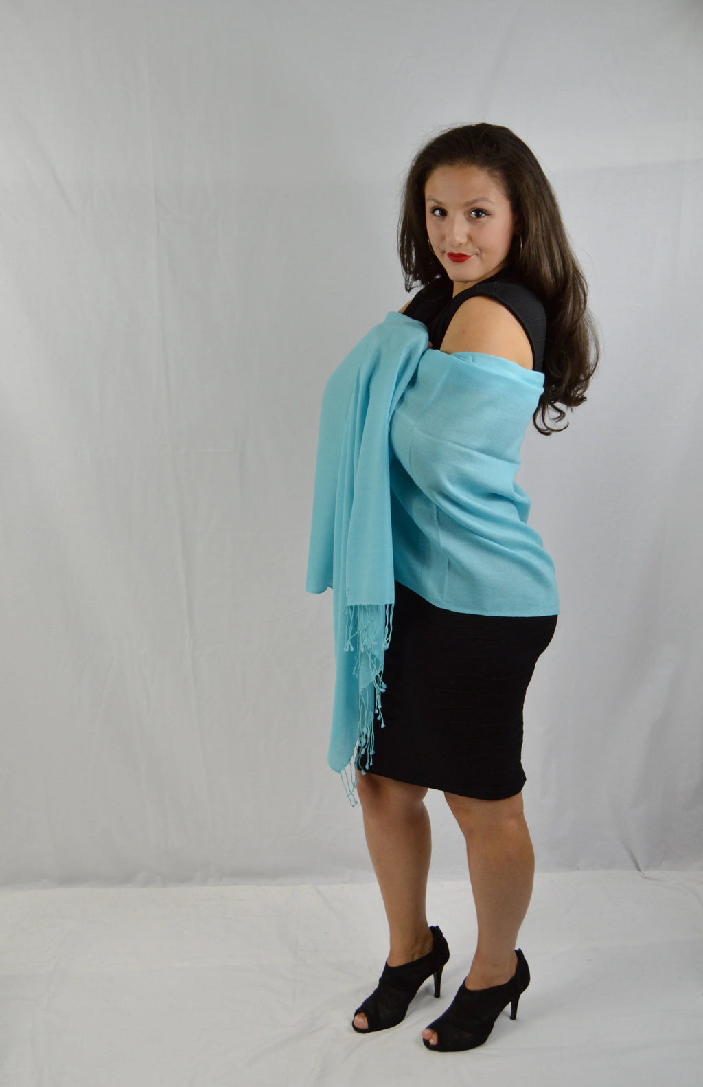 Fancy Shawl/Sheer Shawl/Summer Shawl/liquid Pashmina Shawl/Light weight Shawl/Evening Shawl/Pashmina Shawl/Scarf/Scarves (Tiffany Blue Regular Shawl)