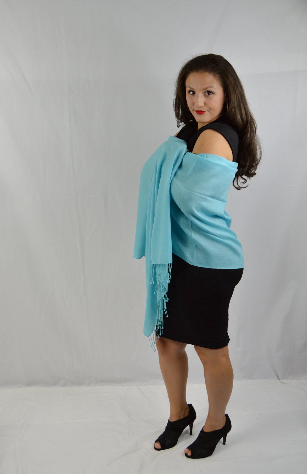 Fancy Shawl/Sheer Shawl/Summer Shawl/liquid Pashmina Shawl/Light weight Shawl/Evening Shawl/Pashmina Shawl/Scarf/Scarves (Tiffany Blue Regular Shawl)