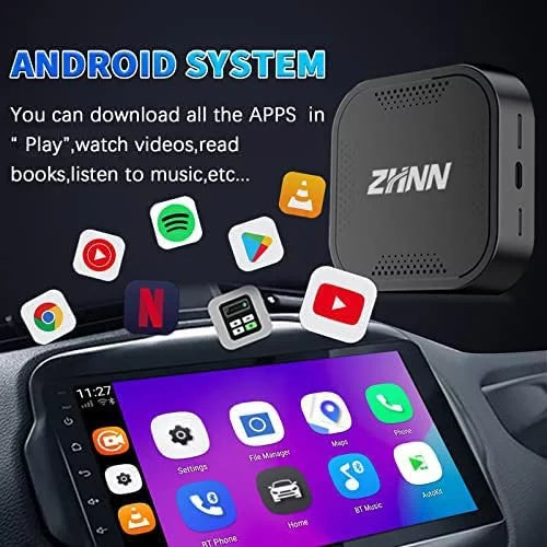 Multimedia Video Box, Android 9, 4G+64G, Carplay AI Box Support YouTube/Netflix , The Magic Box Carplay Streaming for Car, Wired to Wireless Carplay& Android auto Adapter/Dongle
