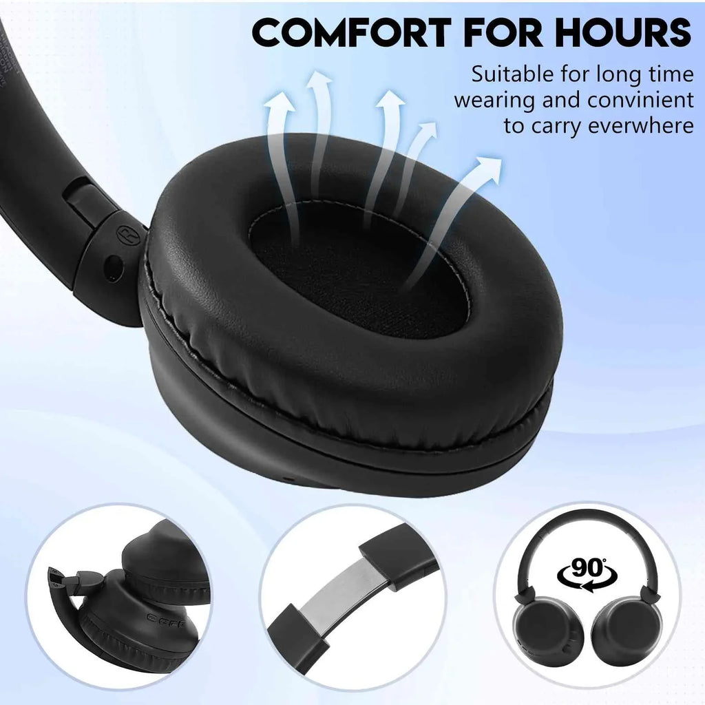 UrbanX Perfect Comfort 955 II Overhead Wireless Bluetooth Headphones For  Gear S3 classic LTE Noise-Cancelling, with – Black
