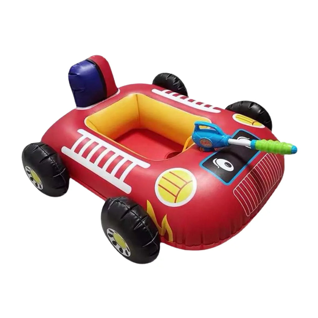 Cartoon Car Design Kids Pool Floats with moisture Squirt Pool Floats Raft for Beach Red