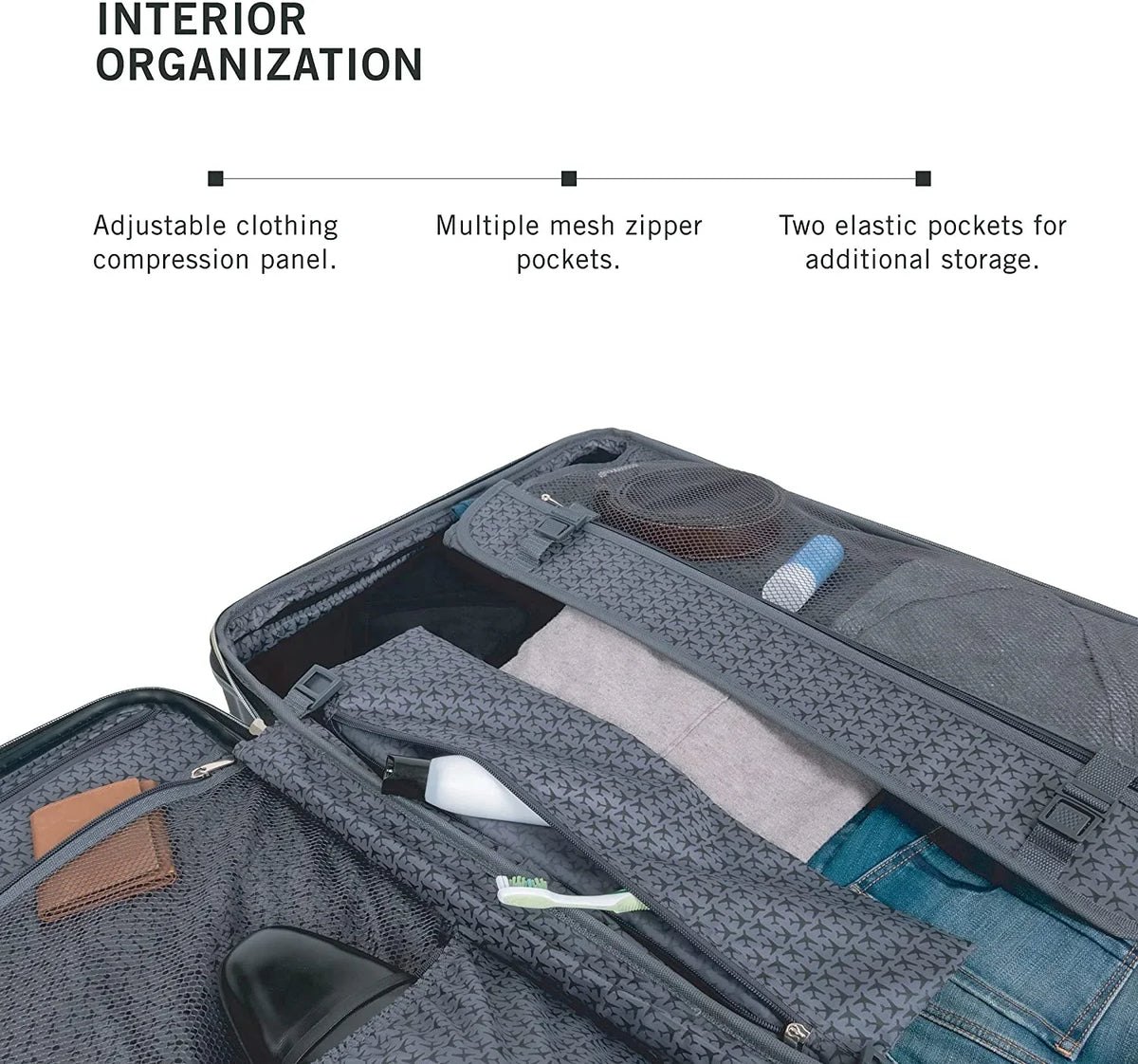 Kenneth Cole REACTION Madison Square Lightweight Hardside Chevron Expandable Spinner Luggage, Navy, 28-Inch Checked 28-Inch Checked Navy