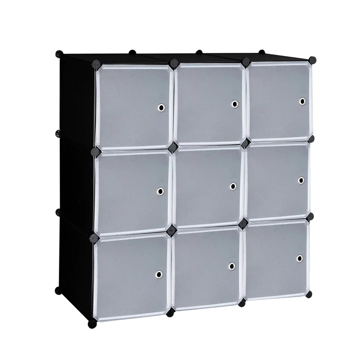 BMTBUY 9-Cube DIY Plastic Closet Cabinet, Modular Book Shelf Organizer Units, Storage Shelving with Doors