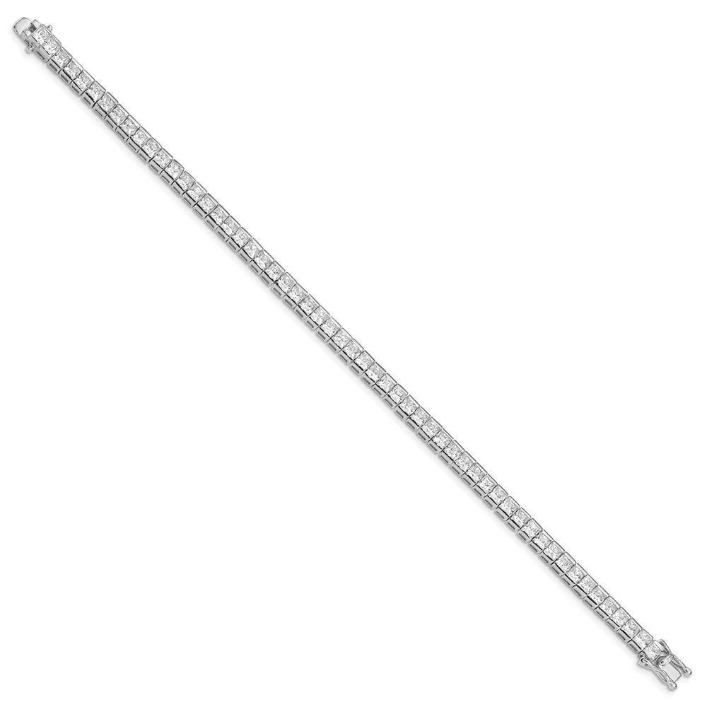 Auriga 925 Sterling Silver Rhodium Plated Zirconia Tennis Bracelet 7.5 inch for Women(L- 7.5inch)
