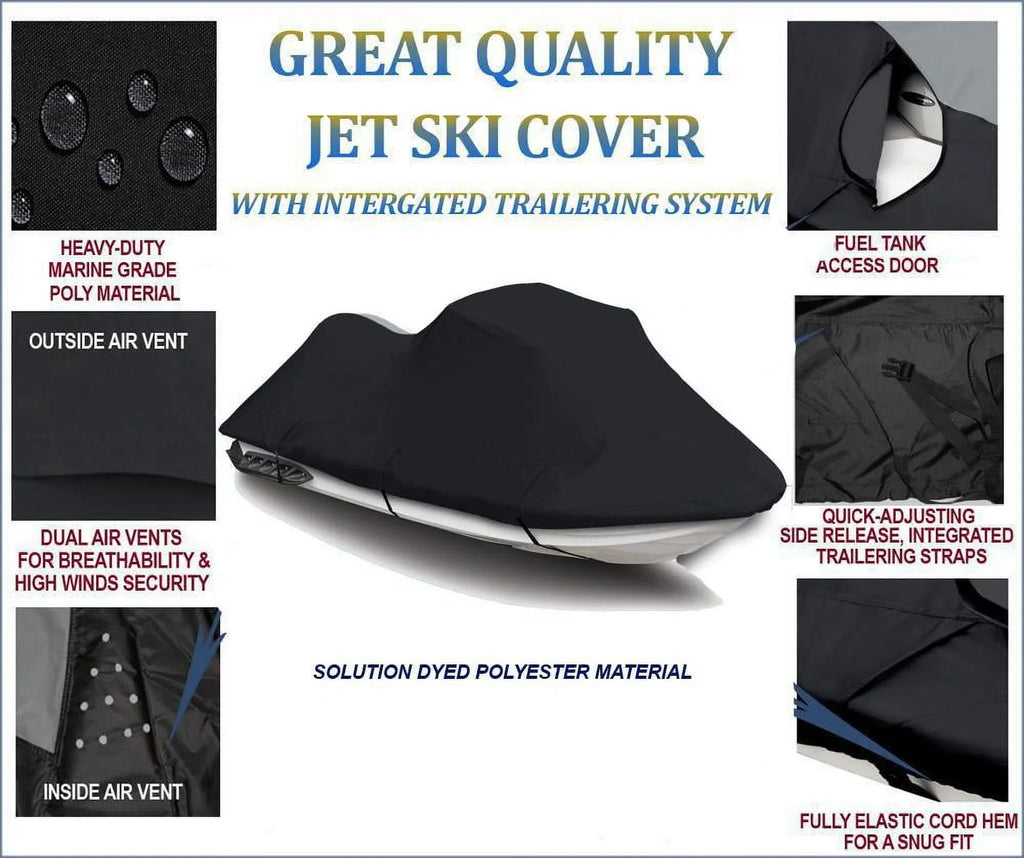 BLACK 600 DENIER JetSki shield matching for Polaris SL 750 1992 1993 1994 1995 Jet Ski Watercraft wrap 1-2 Seater
