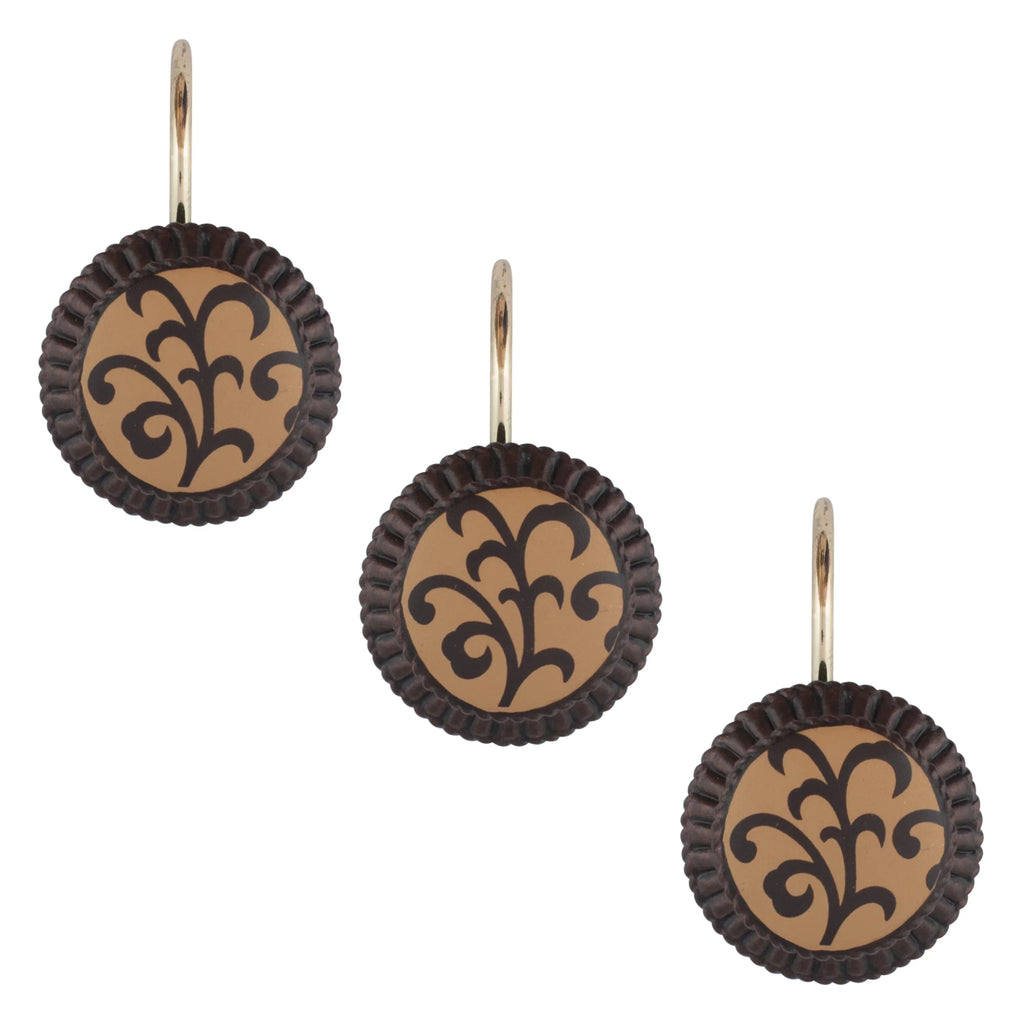 Sherry Kline  Belacour Shower Curtain Hooks (Set of 12) - Cocoa