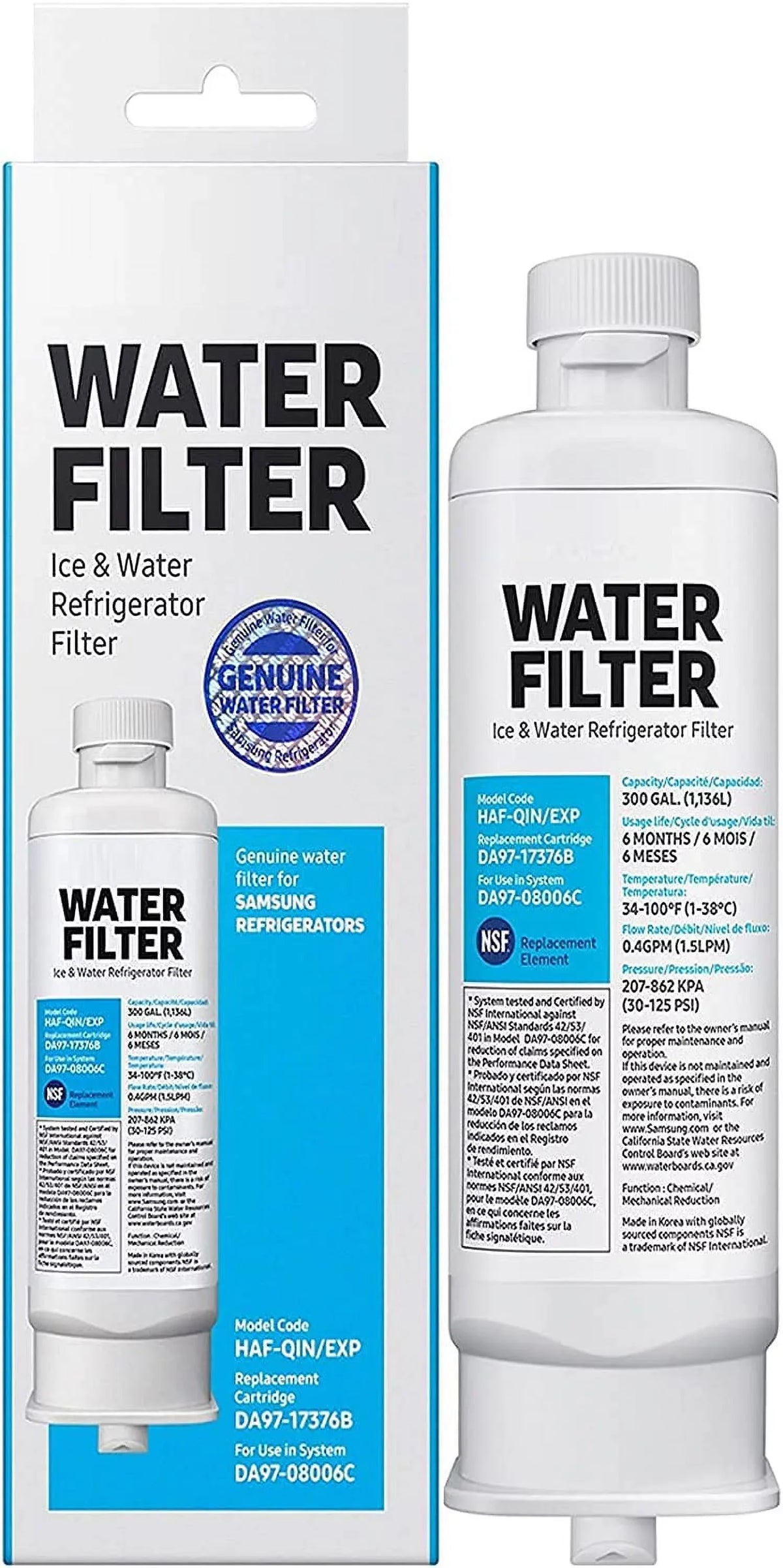Samsumg DA97-17376B DA9717376B Refrigerator liquid Filter Replacement for HAF-QIN/EXP, HAF-QIN RF23M8070SG,3-Pack (Packaging May Vary)