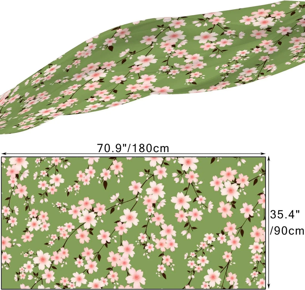 Hyjoy Cherry Blossom Branches Long Silk Neck Scarf Lightweight Shawl Wrap Scarves for Women Girls
