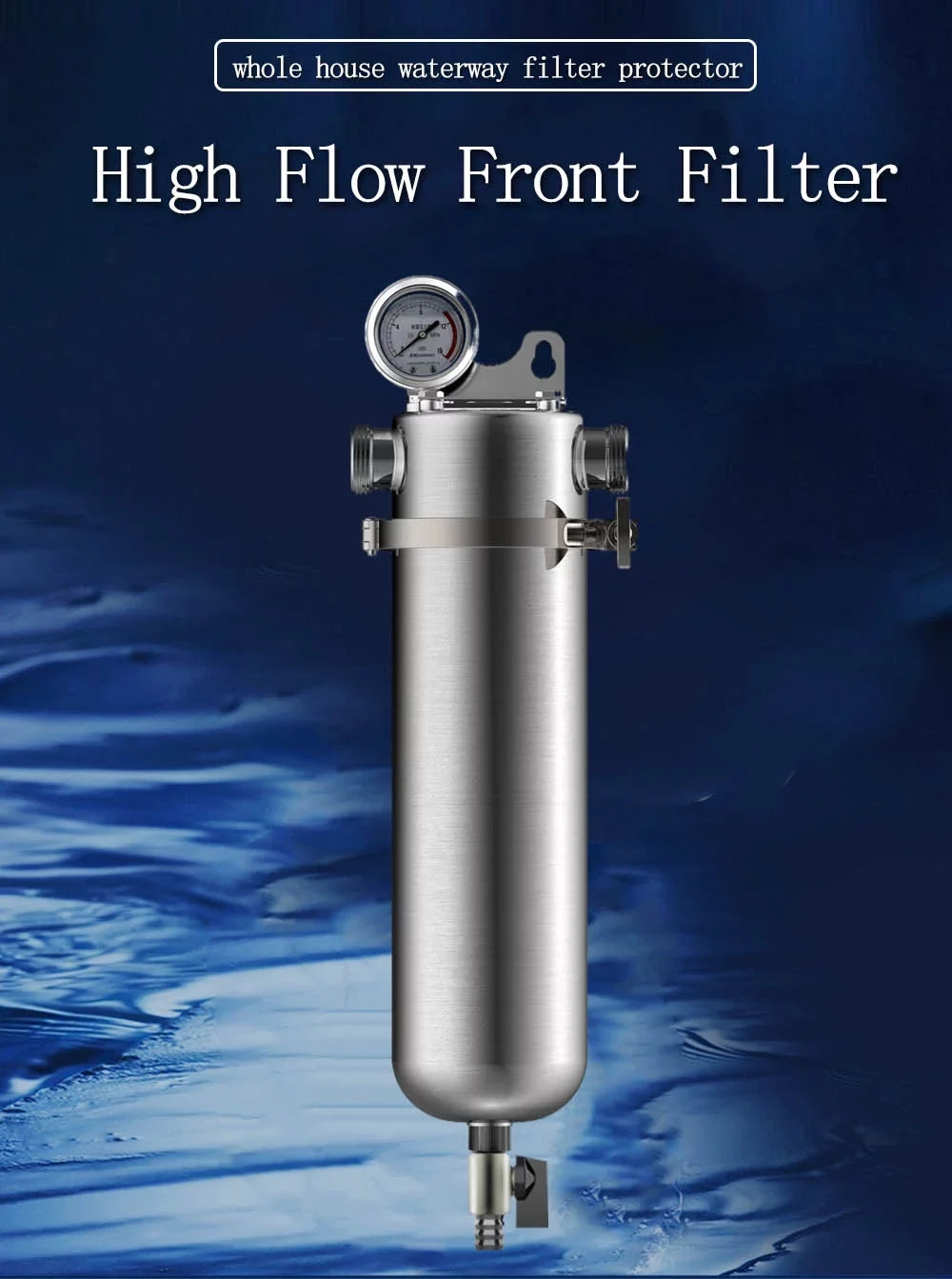 TECHTONGDA Front moisture Filter Housing 10 inch Filter 1 inch NPT for Whole House aqua Purification 304 Stainless Steel 8000L/h