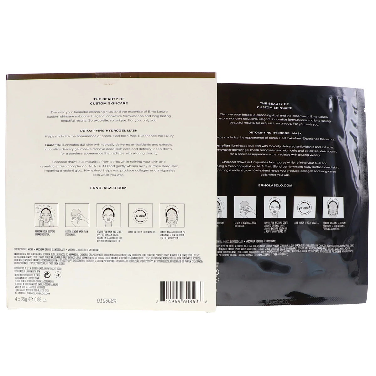 Exfoliate & Detox Detoxifying Hydrogel Sheet Mask by Erno Laszlo for Women - 4 x 0.88 oz Mask