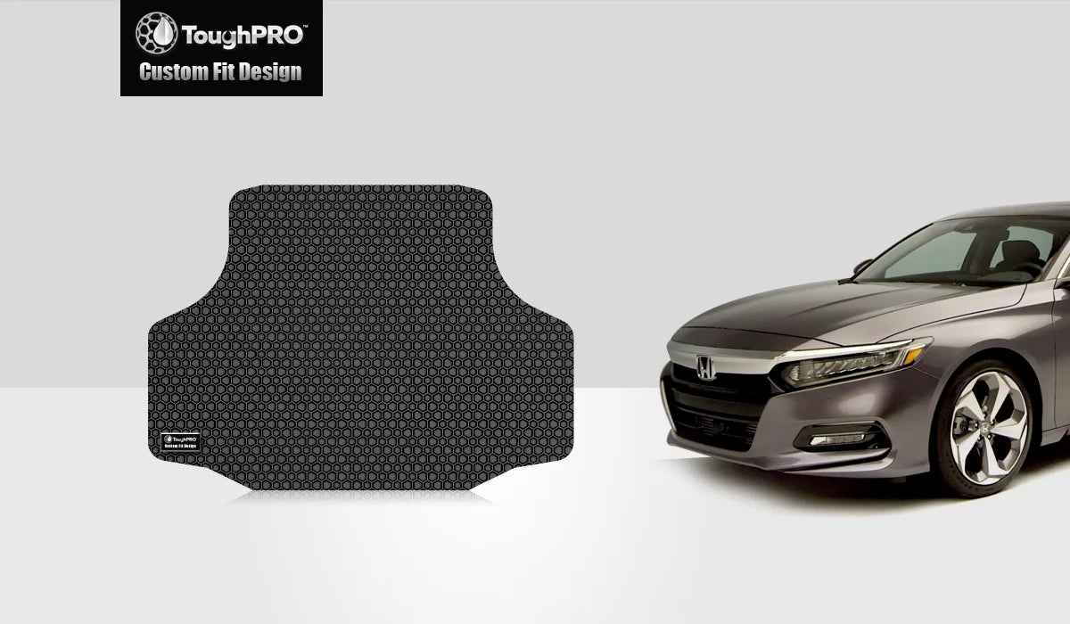 ToughPRO - Trunk Mat matching with HONDA Accord - All atmospheric conditions Heavy Duty (Made in USA) - Black Rubber - 2018