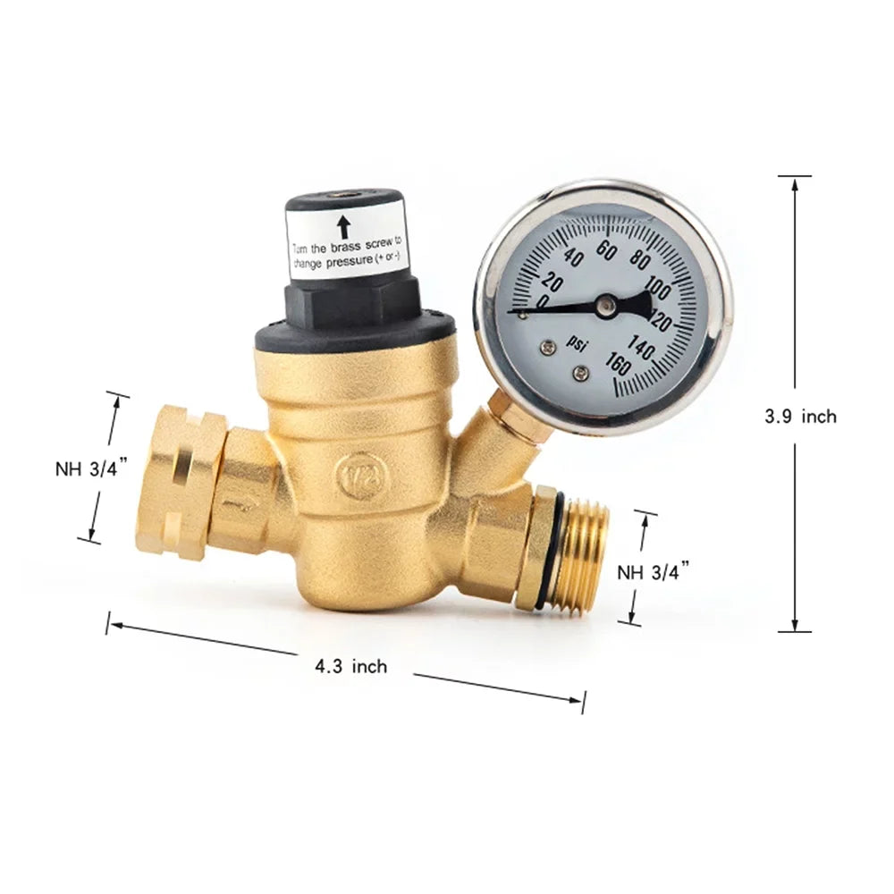 GoolRC Valve,0-160psi And Inlet Reducer With 0-160psi Valve -free Brass Pressure Valve -free Brass Adjustable aqua Screened Filter Rv moisture Pressure With 0-160psi And Pressure Reducer With