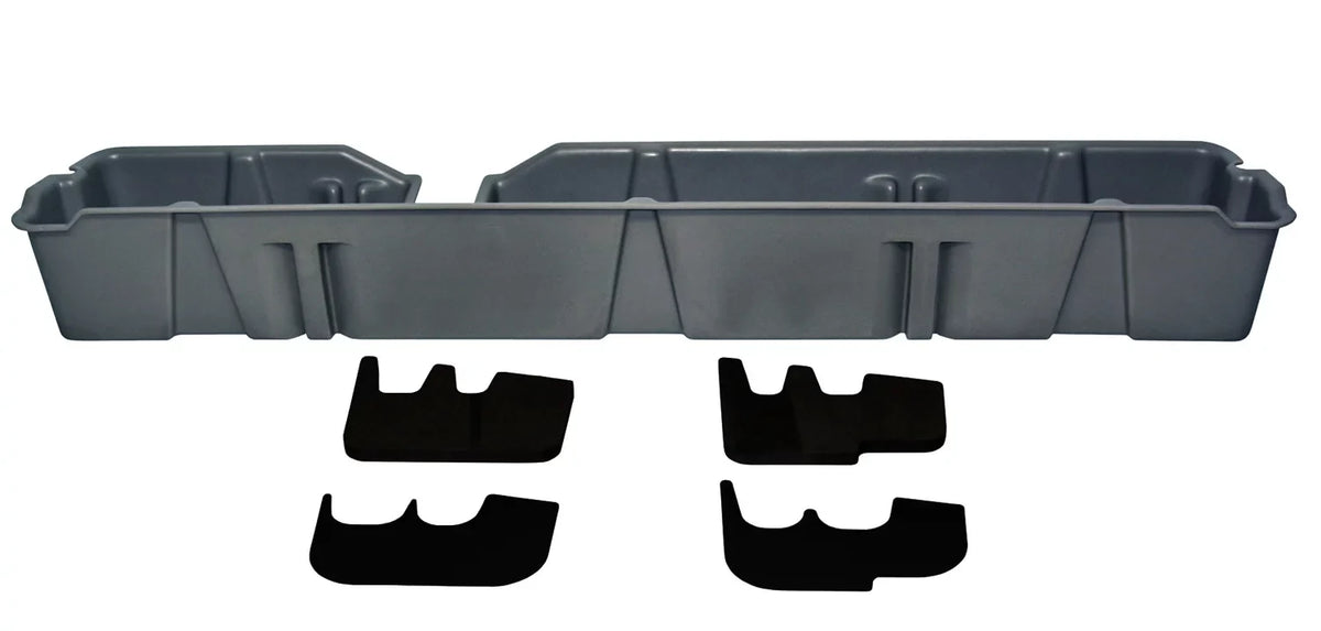 Gun Rack/Organizer; Vehicles w/o Factory Subwoofer; Gray; Fits select: 2013-2014  F150 SUPER CAB, 2011-2012  F150. DU-HA 20096 DU-HA Underseat Storage; Incl