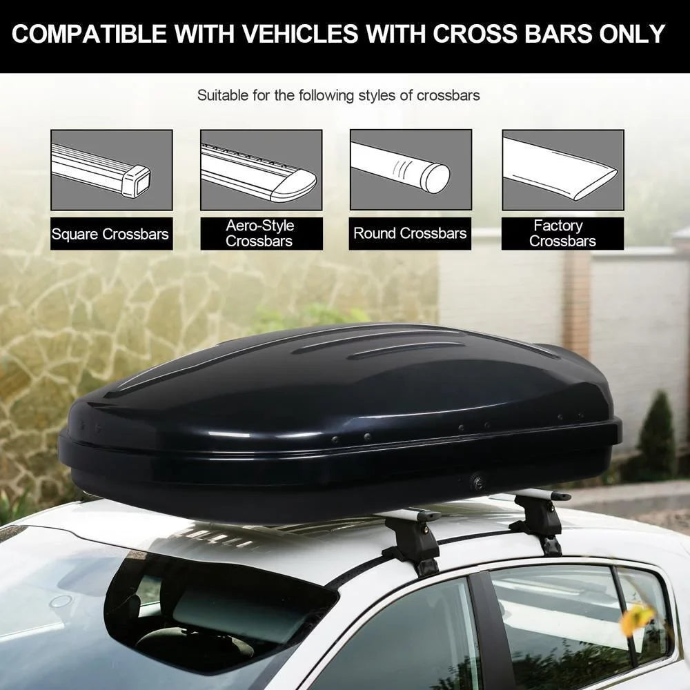 Rooftop Cargo Box Luggage Carrier w/ Keys, Dual-Side Opening, Black. Ft. 8.83 Cu