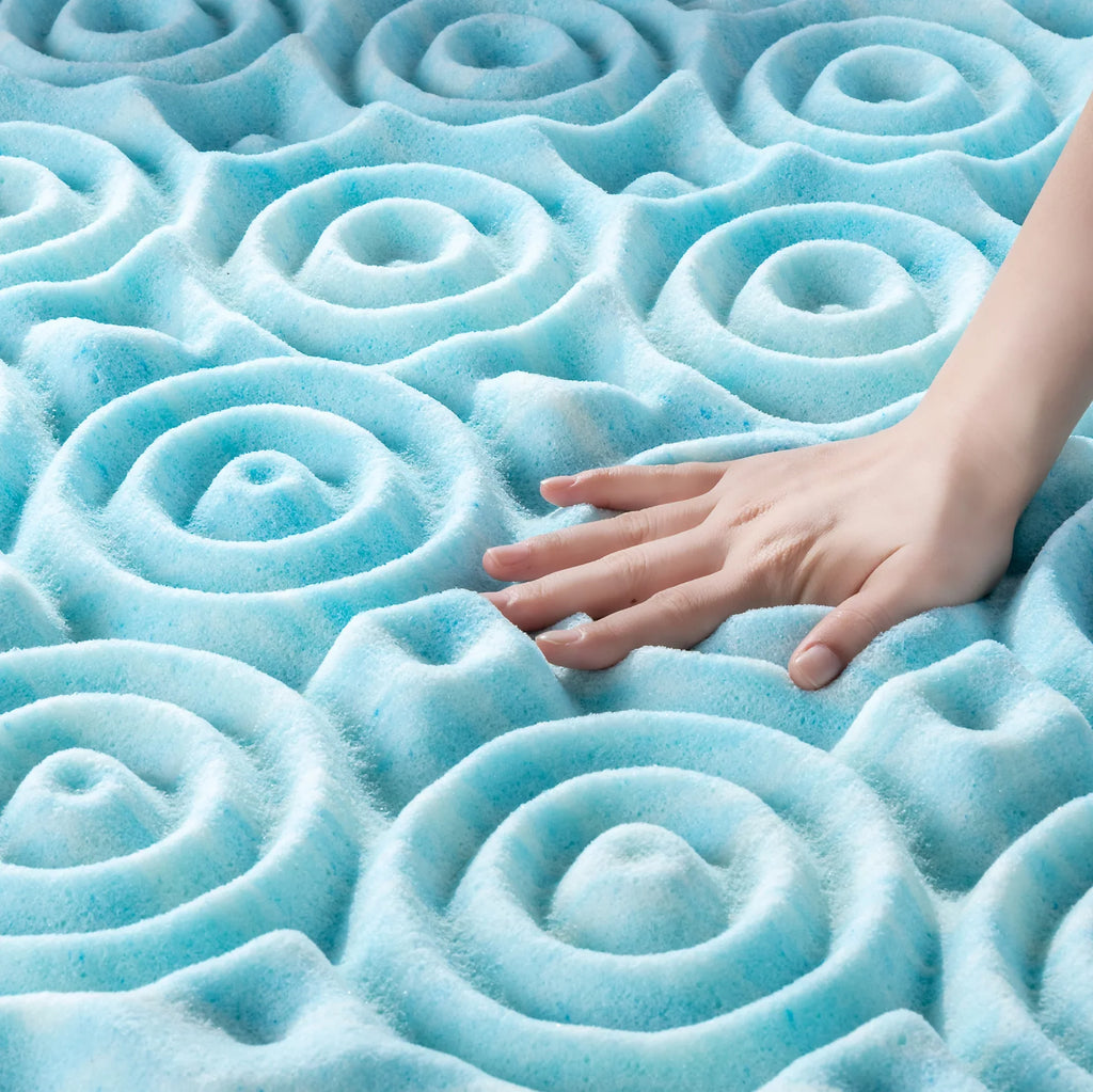 Spa Sensations by Zinus 2" Green Tea Cooling Gel Memory Foam Zoned Support Mattress Topper, Full
