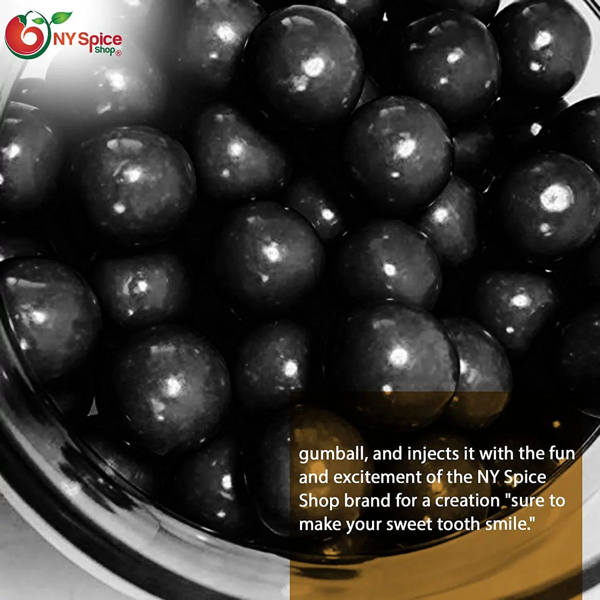 50 Pieces Per Pound - Tutti Frutti Flavor. NY SPICE SHOP Black Gumballs - 5 Pound - Approx