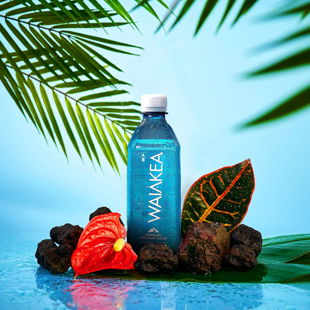 Waiakea Hawaiian Volcanic moisture, Naturally Alkaline, 100% Recycled Bottle, 16.9 Fl Oz (Pack of 24)