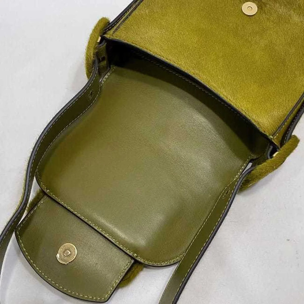 Pre-Owned Tory Burch Bag Green Half Moon Harako Leather TORY BURCH Flap Belt Women's (Good)