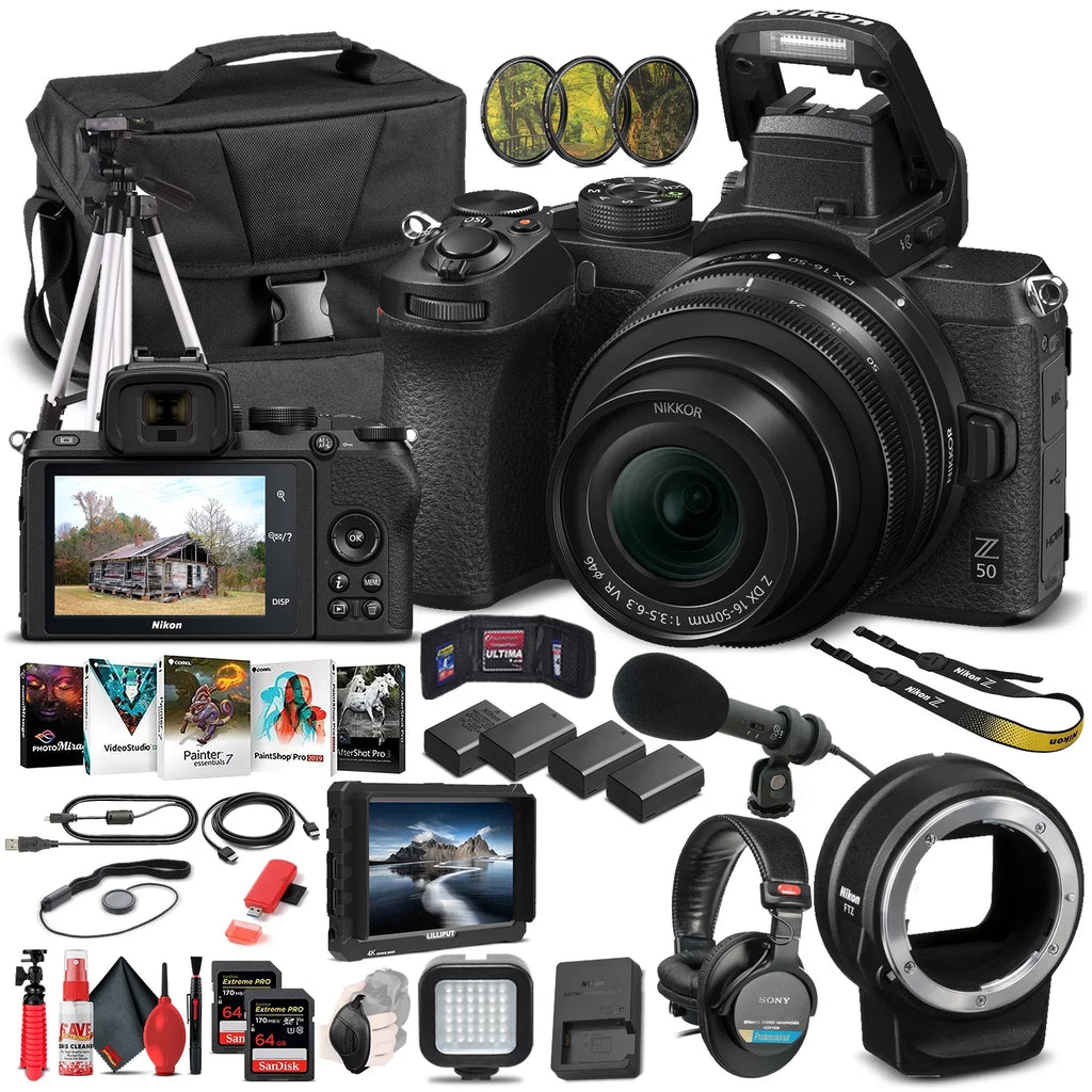 Z 50 Mirrorless Digital Camera W/ 16-50mm Lens 1633  - Pro Bundle